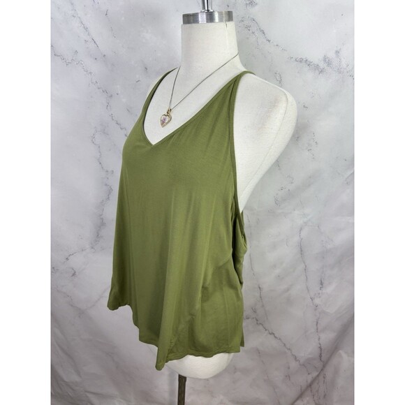 Lululemon Modal Silk Yoga Tank Top Sage Green Womens M/L Gym T Back Back Slit - Picture 5 of 10